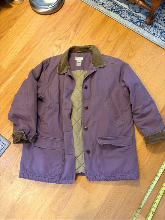 L.L. Bean Jackets & Blazers - L. L. barn chore coat purple brown corduroy size XL thinsulate padded lining
